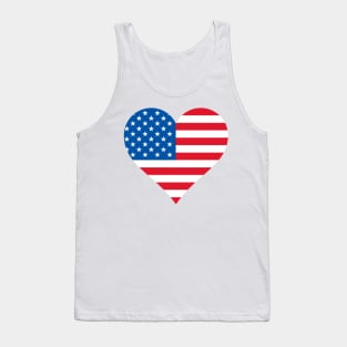 USA flag inside heart shape Tank Top